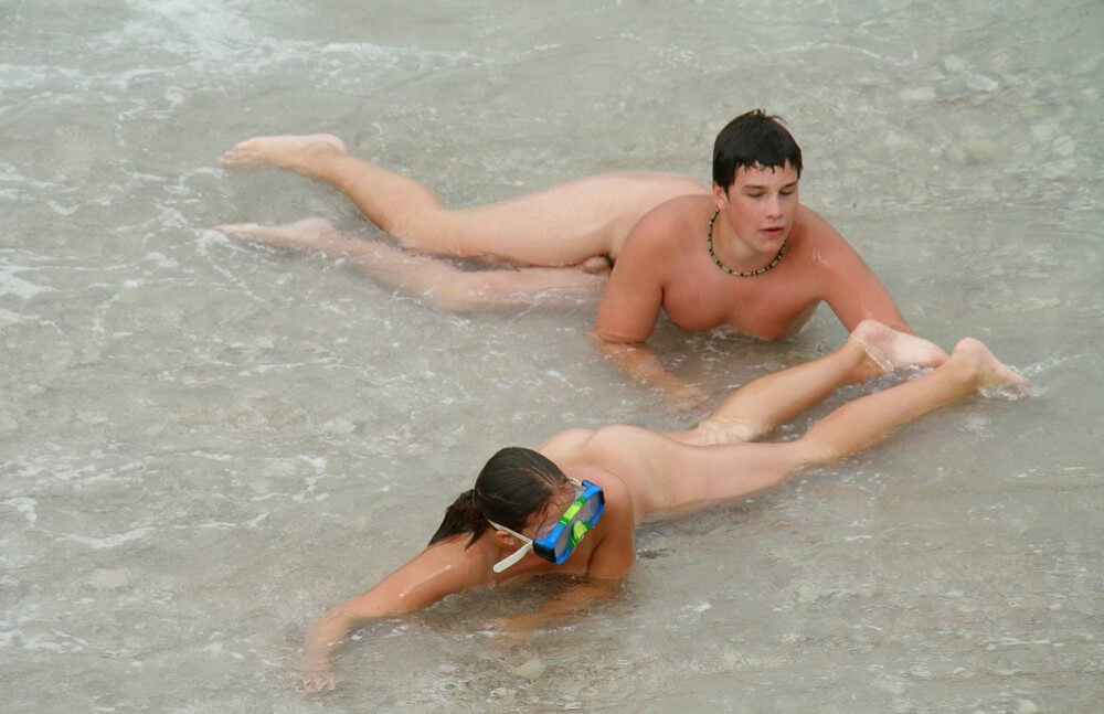 Wading In The Shallows pics - Watching us naked in nature