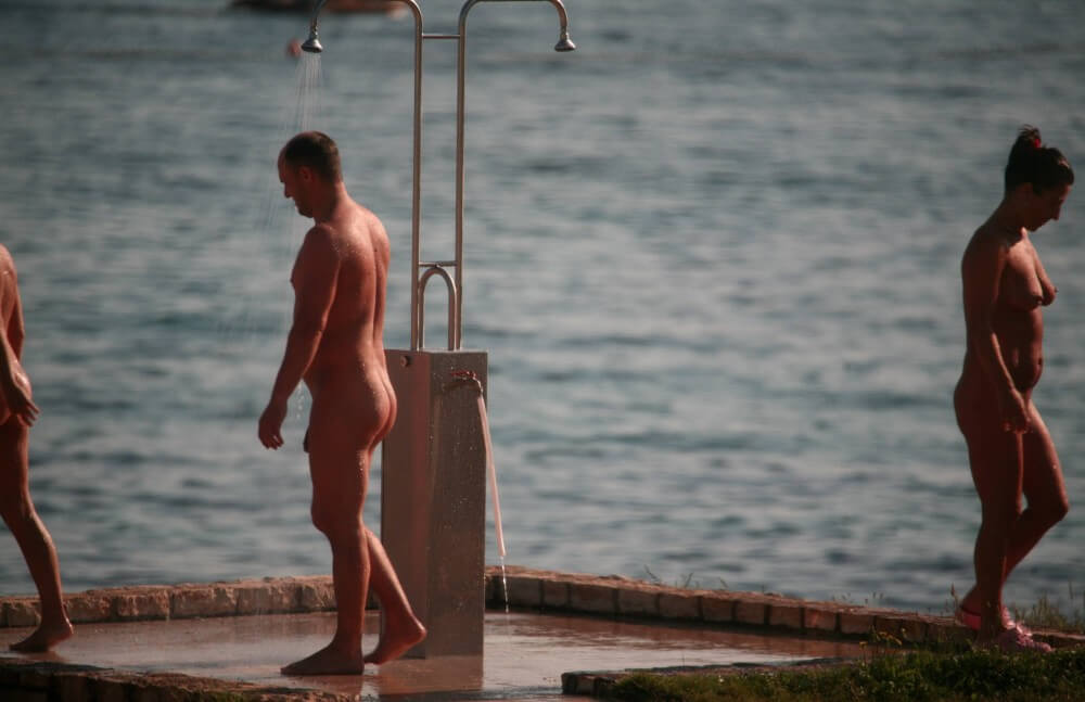 Naturist Shower at Dusk pics - Im also interested in naturism, but I have no experience yet