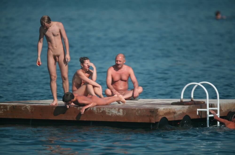 Naturist Family Water Slab pics - Peace and tranquility as goals of the naturist life